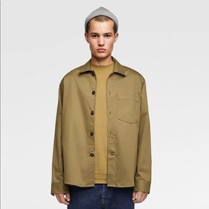 Zara Overshirt / Shirt Jacket - Taupe Brown - NEW